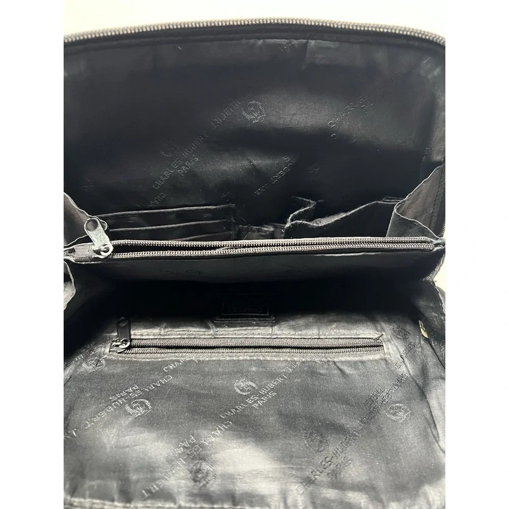 Vintage Charles Hubert Black Leather Backpack Purse Bag